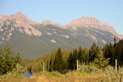 09 Massive Mountain And Pilot Mountain From Trans Canada Highway Just After Leaving Banff Towards Lake Louise In Summer
